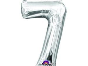 16 in. Number 7 Silver Shape Air Fill Foil Balloon