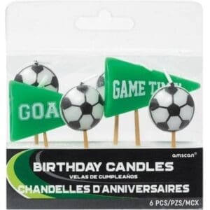 Soccer 'Goal Getter' Pick Candles (6ct)
