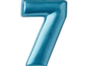 Metallic Blue Number 7 Birthday Candle Party Supplies