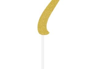 Gold Glitter #7 Cake Topper, 1 Pk