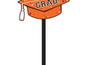 Orange Congrats Grad Yard Sign Decorations