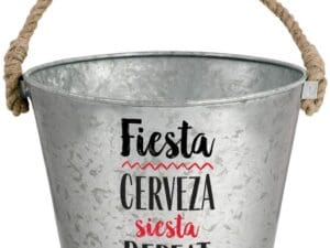 10 in. Metal Galvanized Cinco De Mayo Bucket