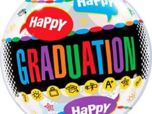 22in Happy Graduation Single Bubble Balloon
