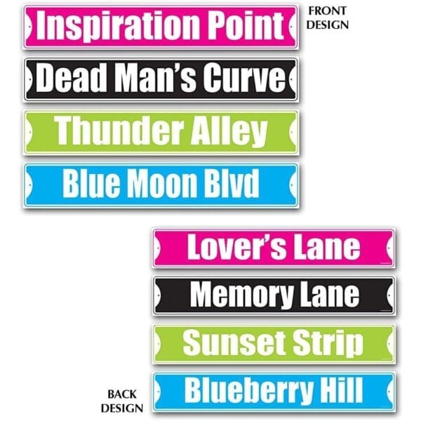 Rock & Roll Street Sign Cutouts (4/pkg)