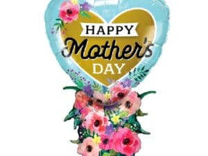 38in Mothers Day Heart Supershape Foil Balloon