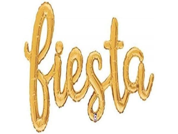 53' Fiesta Gold Script Foil Balloon