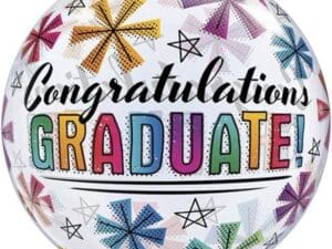 22 in. Congratulations Graduate & Stars Bubble Balloon