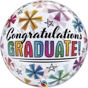 22 in. Congratulations Graduate & Stars Bubble Balloon