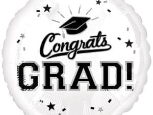 18 in. White School Colors Pride HX Balloon