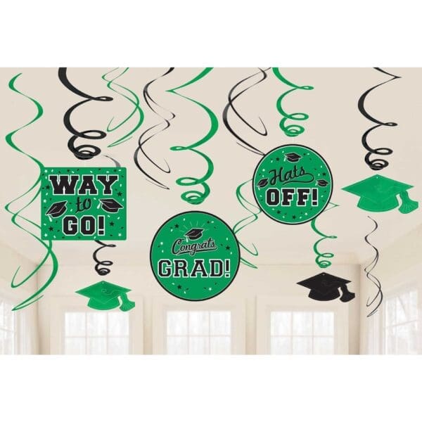 Green School Colors Pride Danglers