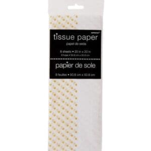 Metallic Gold Polka Dot Tissue Paper 8ct Birthday Party Supplies