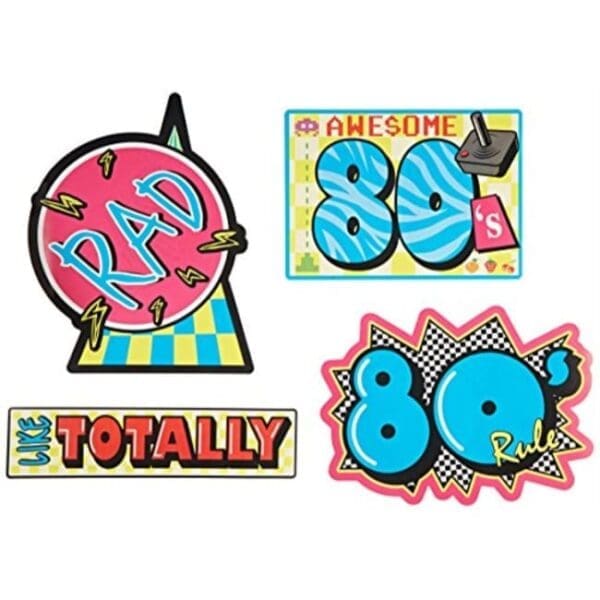 4-Pack Awesome 80's Cutouts, 16-Inch