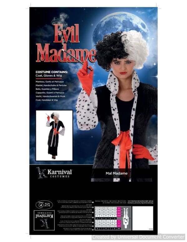 Madame Evil Coat,Wig & Gloves