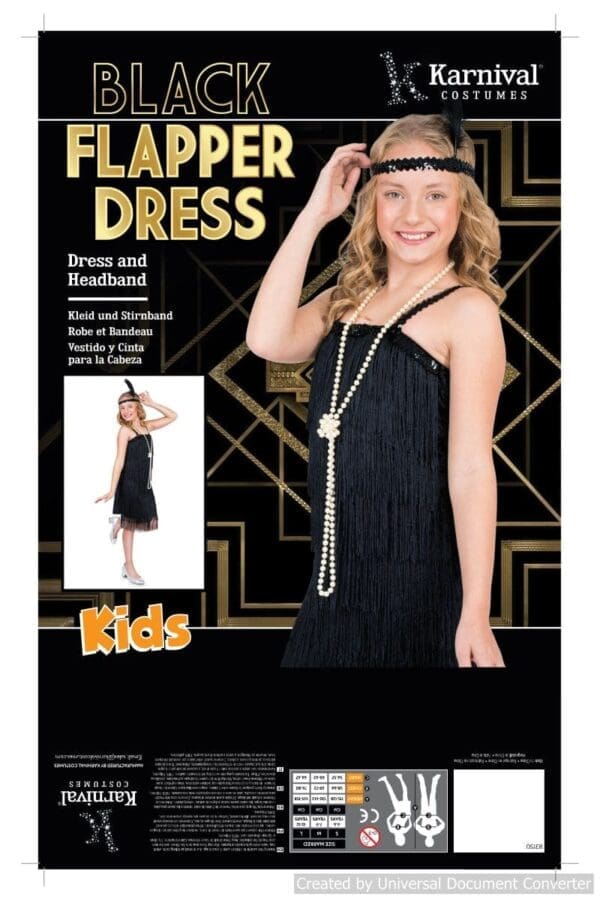 Black Flapper Dress & Headband - Image 5