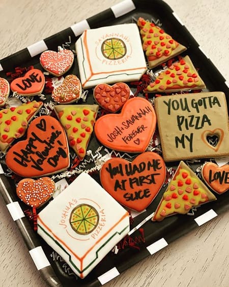 Valentines pizza cookies