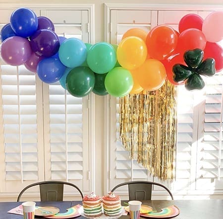 rainbow balloon arch