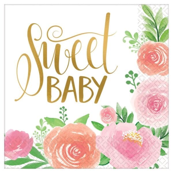 Floral Baby Lunch Napkins (16ct)