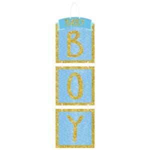 Baby Boy Glitter Drop Decor