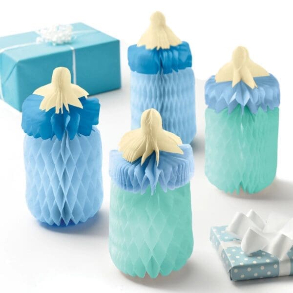 It's a Boy Baby Bottle Honeycomb Centerpieces