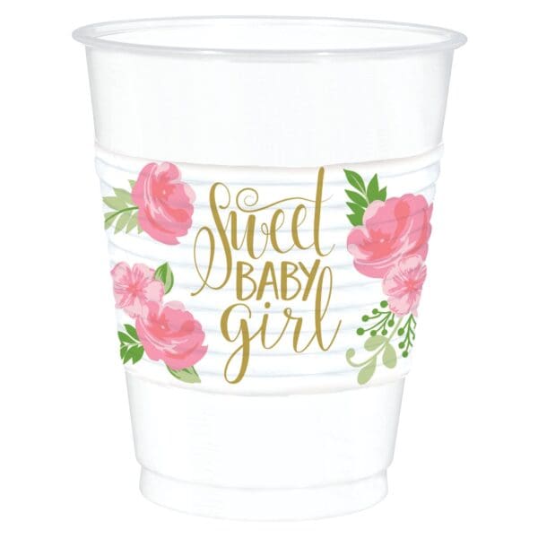 Floral Baby Plastic Cups (25ct)