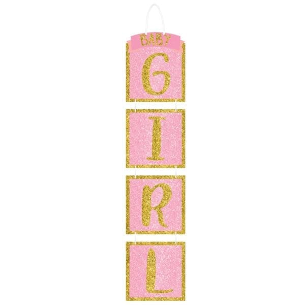 Baby Girl Glitter Drop Decor