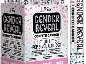 12" Pink Gender Reveal Confetti Cannon (1ct)