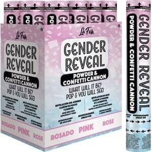 12" Pink Gender Reveal Confetti & Powder Cannon (1ct)
