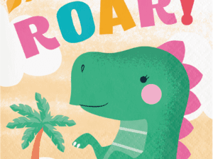 Girl Dino Beverage Napkins (16ct)