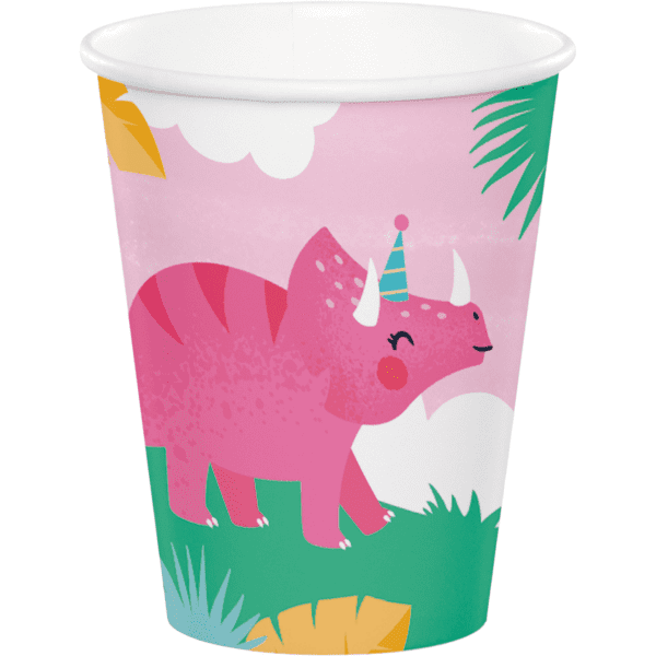 Girl Dino Paper Cups (8ct)