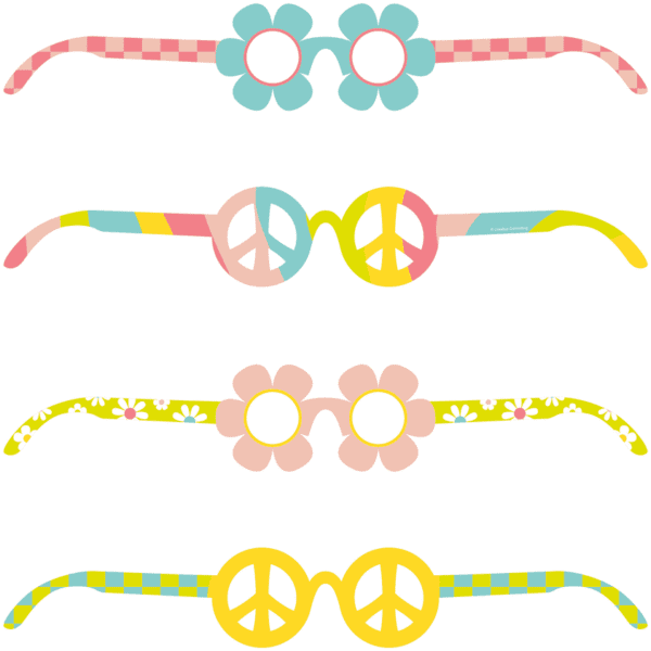 Flower Power Glasses (4ct)