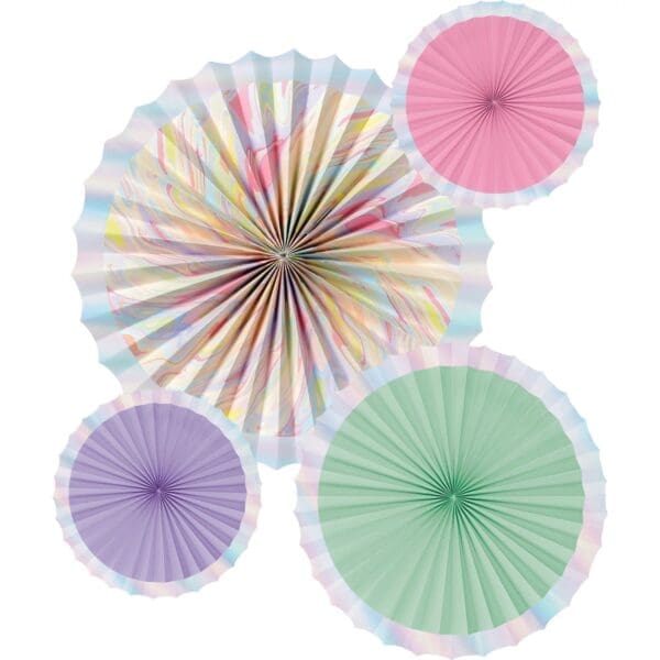 Marble Pastel Paper Fans