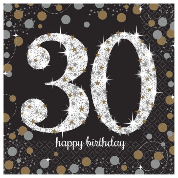 Sparkling Celebration 30th Lunch Napkin (16ct)