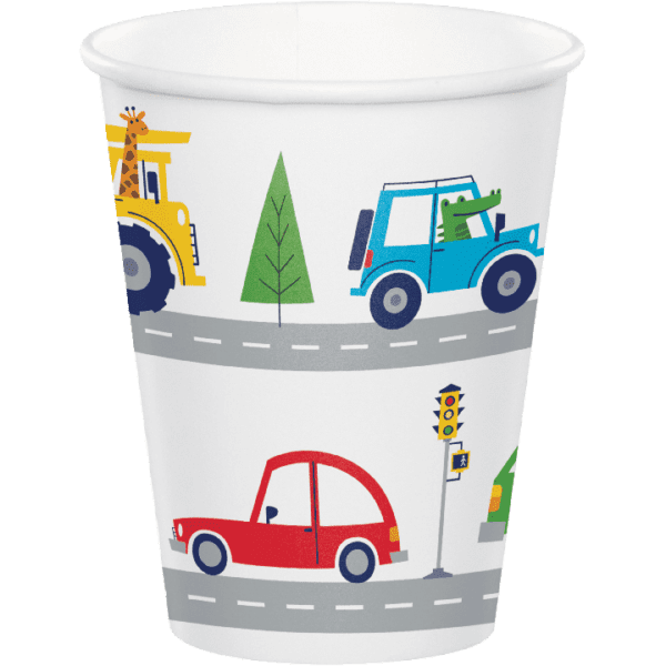 Transportation Time Paper Cups (8ct)