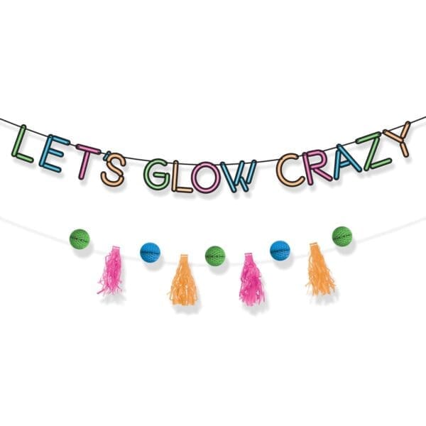 Let's Glow Crazy Letter Banner