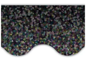 Black Sparkle Scalloped Border Trim