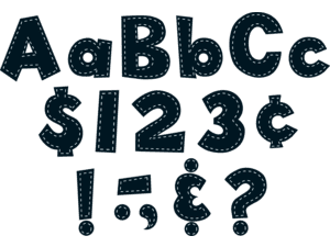 Black Stitch 4" Fun Font Letters