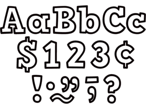 Black & White Bold Block 4" Letters Combo Pack