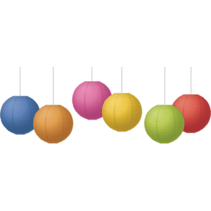 Colorful 8" Hanging Paper Lanterns