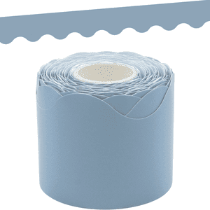 Cottage Blue Scalloped Rolled Border Trim