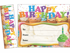 Happy Birthday! Cupcakes Bookmark Awards