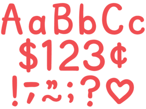 Melon Red 4" Modern Classic Letters Combo Pack