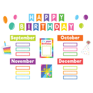 Colorful Happy Birthday Mini Bulletin Board