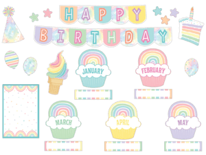 Pastel Pop Happy Birthday Mini Bulletin Board