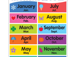 Colorful Months of the Year Chart