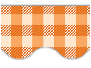 Orange Gingham Scalloped Border Trim