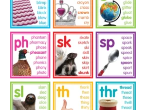 Colorful Photo Cards Digraphs and Blends Bulletin Board