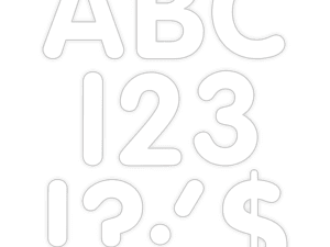 White 4" Classic Self-Adhesive Letters Uppercase