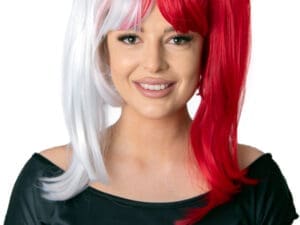 Anime Wig White and Red Long