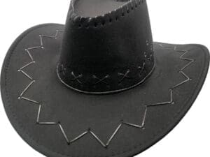 Hat cowboy black leather look