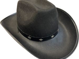 Hat cowboy black w/stars band